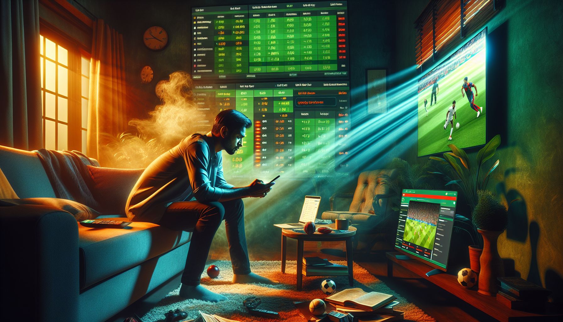 User in Bangladesh checking live sports odds on mobile during an intense evening match
