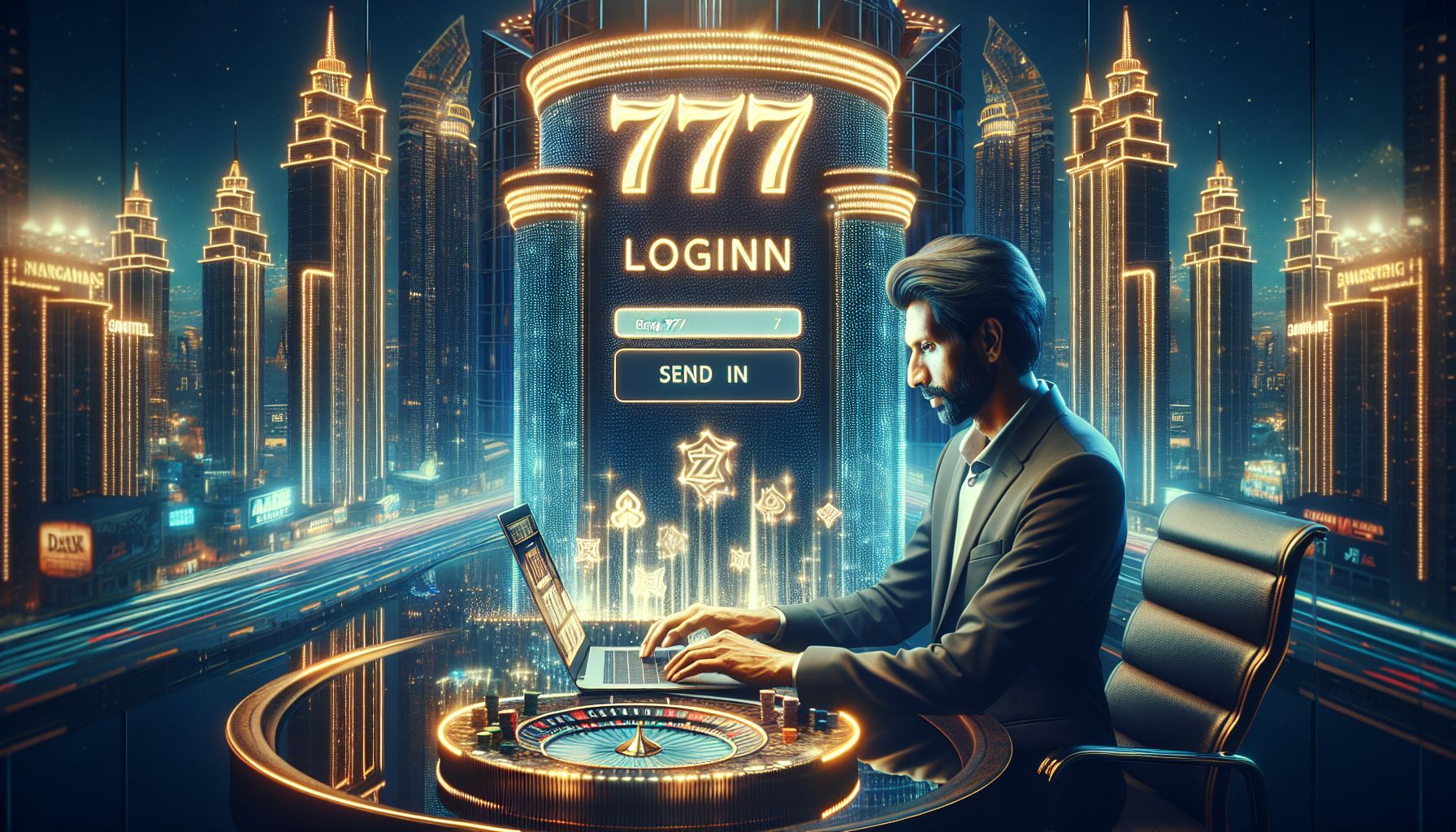 Bangladesh player signing into a 7Z777 account on a laptop with a secure interface